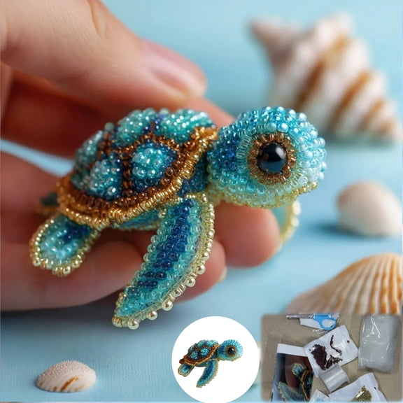 Craft Lover Diy Beginner-Friendly Sea Creature Beaded Embroidery Kits,Octopus Bead Embroidery Kit,Diy Animals Three-Dimensional Beadwork Craft Kit With Full-Color Instruction Sheet