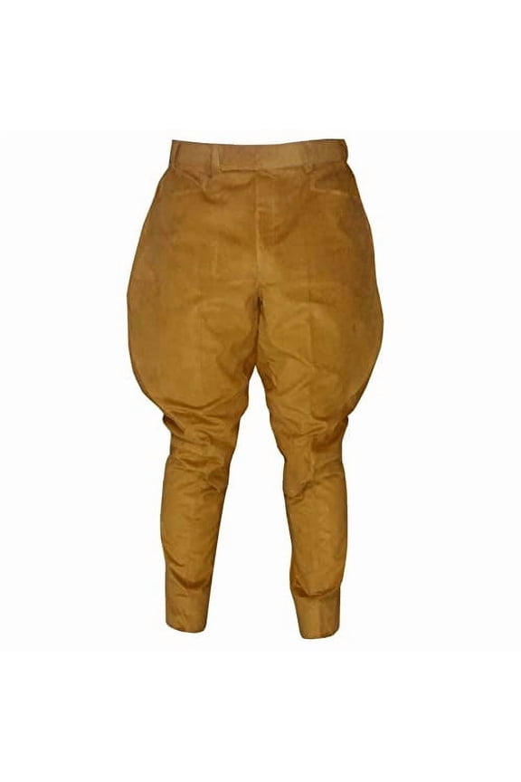 Men/Women 40s Military Polo Style Light Khaki Jodhpurs Pants Equestrian Horse Riding Beige Breeches Polo Pants (as1, Waist, Numeric_44, Regular, Model - 5)