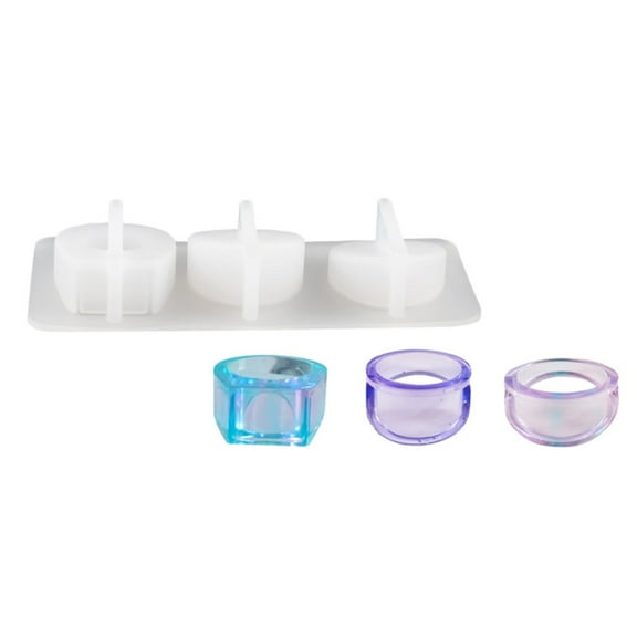 Craft Lovers' Silicone Rings Epoxy Resin Rings Set of 3 Linked Silicone Cavities for Jewelry Making