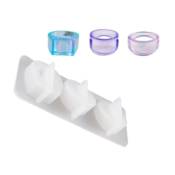 Craft Lovers' Silicone Rings Molds Epoxy Resin Rings Molds Set of 3 Linked Silicone Cavities for Jewelry Making