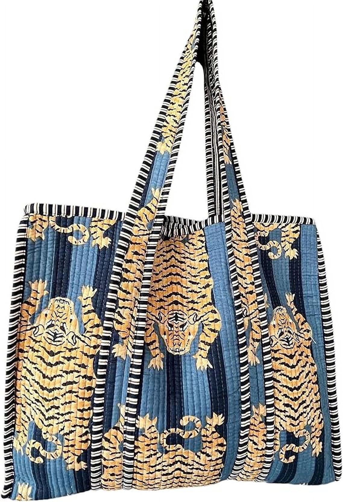 Craft Lovers Women Handblock Lightweight Travel Bag Purse Cotton Shoulder Tote Bag For Shopping Grocery & Beach Bag