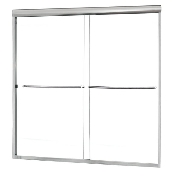 Craft + Main Cvst6060-Cl Cove 60" High X 60" Wide Sliding Frameless Tub Door - Silver