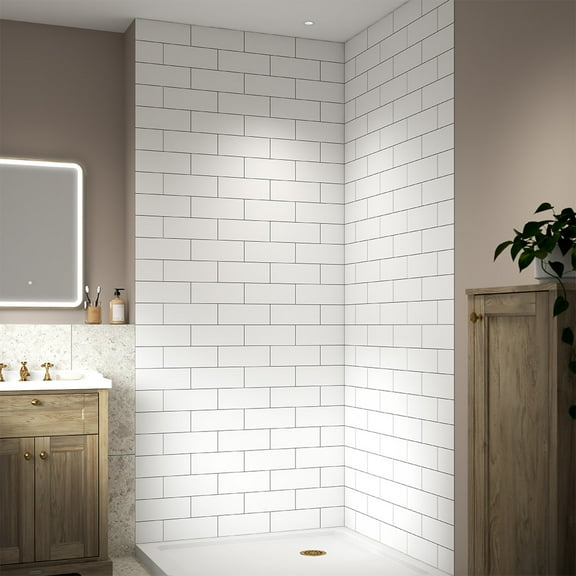 Craft + Main Flx424296 Jetcoat Flex 42" X 42" X 96" Six Panel Corner Shower Wall Kit -