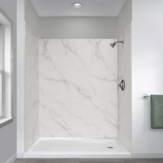 Restore 8 in. W Resin Wall Mounted Corner Shower Shelf Tile in White