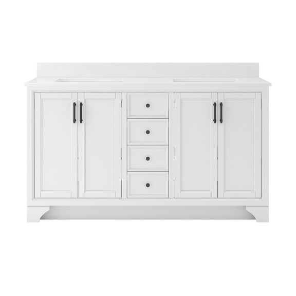 Craft + Main LCWVT6122D-QSW Lanagan 60" Free Standing Double Basin Vanity Set - White