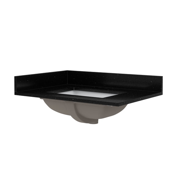 Craft + Main QZ31224BGR 31" Quartz Vanity Top - Black Galaxy