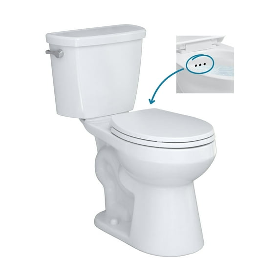 Craft + Main TL-5800AFH-RW Easley Flush Guard 1.28 Gpf Two Piece Round Toilet - White