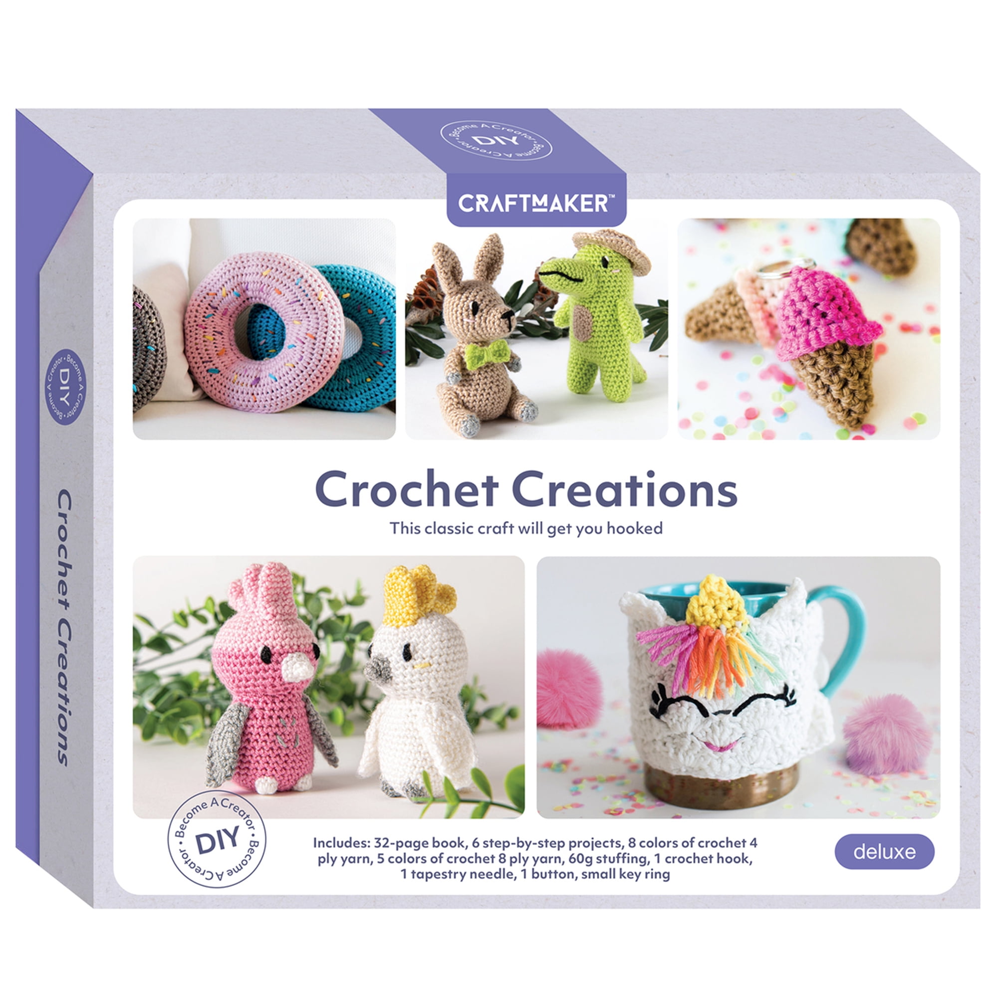 CraftStarter Crochet Kit for Beginners Adults and Kids. Includes All  Crocheting Supplies (Yarn, Wooden Crochet, Detailed Instructions) to Make a  Real Scarf. Amazing Gift for Somebody You Love (Cream) : : Home