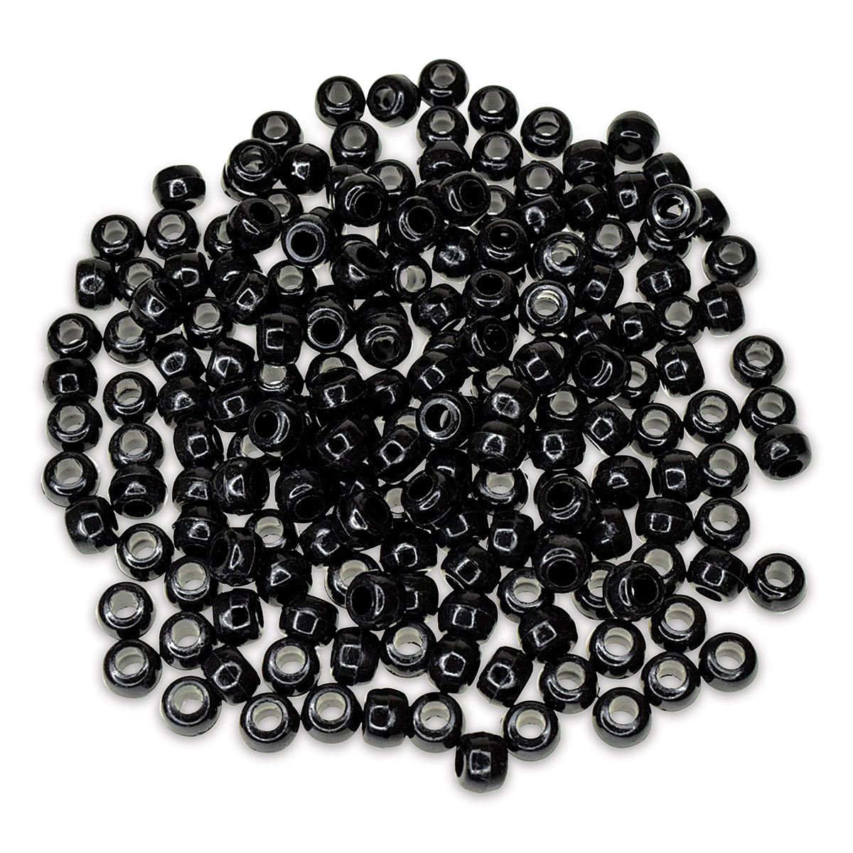 Craft Medley Barrel Pony Beads - Black, Package of 175 - image 1 of 2