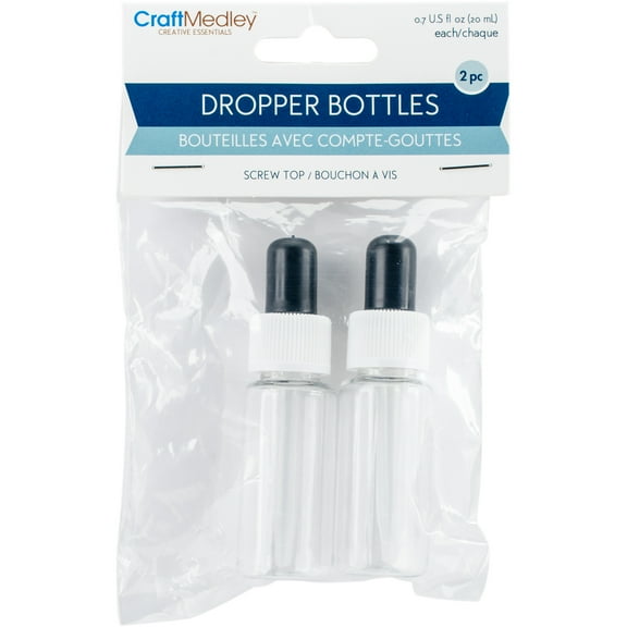 Craft Medley Plastic Dropper Bottles - Package of 2, 20 ml