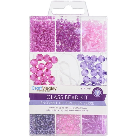 Craft Medley Glass Bead Kit 90g-Blush