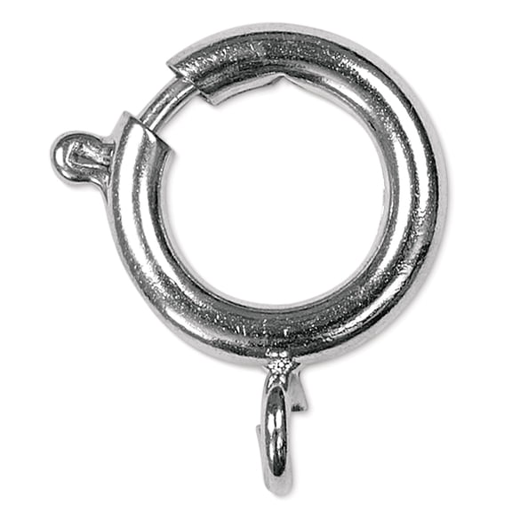 Craft Medley Spring Ring Clasps - Silver, 12 mm, Pkg of 6