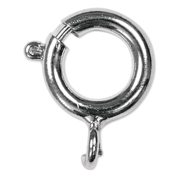 Craft Medley Spring Ring Clasps - Silver, 9 mm, Pkg of 8