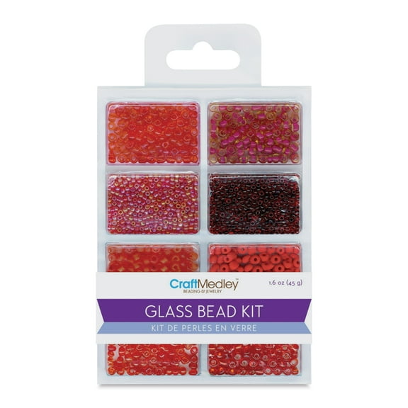 Craft Medley(TM) Beading & Jewelry Glass Bead Kit 1.6oz-Rouge