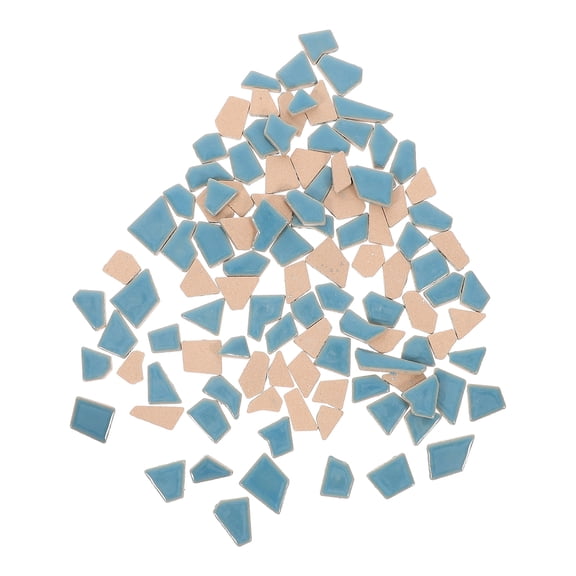 Craft Mirror Tile Adhesive Small Mirror Mosaic Ceramic Shards 2.00X1.50X0.35CM Sky-blue
