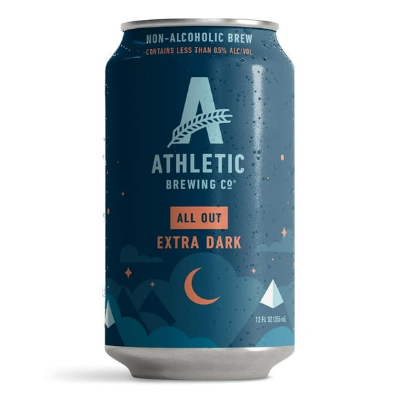 Craft Non-Alcoholic Beer - 12 Pack x 12 Fl Oz Cans - All Out Extra Dark - Low-Calorie, Award Winning - Delicate Coffee and Bittersweet Chocolate Notes