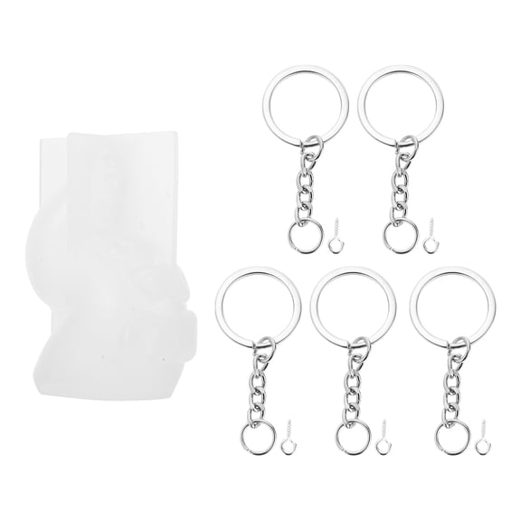 HEATSHAKING DIY Keychain Ornament Making Silicone Molds for 1 Set 2.6x2in