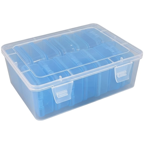 Craft Organizer,Bead Organizers and Storage,Diamond Art Storage,Diamond Painting Storage,Bead Storage Containers,Plastic Bead Organizer Box,14 Grids Bead Organizer,Bead Box,Blue,6.5x2.3x5 Inch