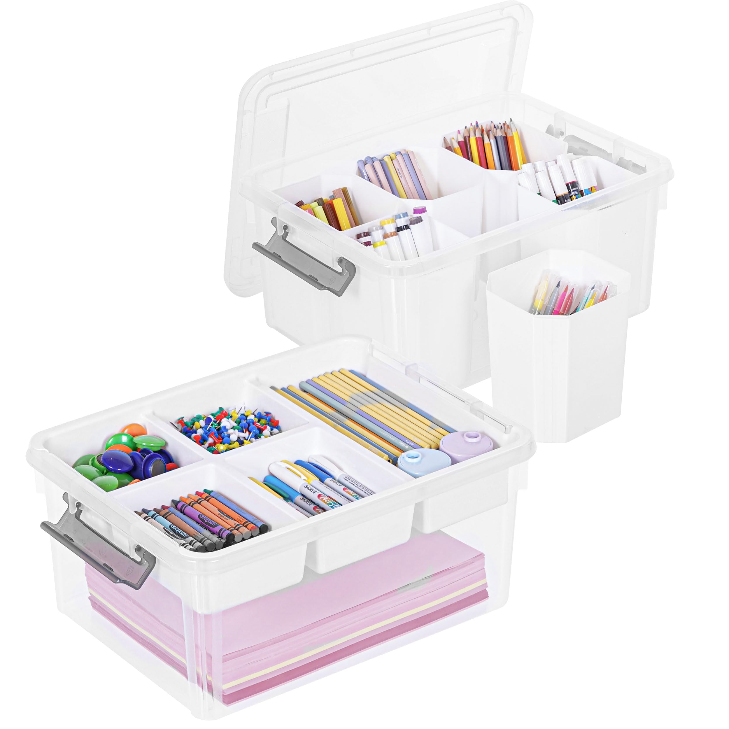 Craft Organizers  2 Pack-17 Qt Clear White