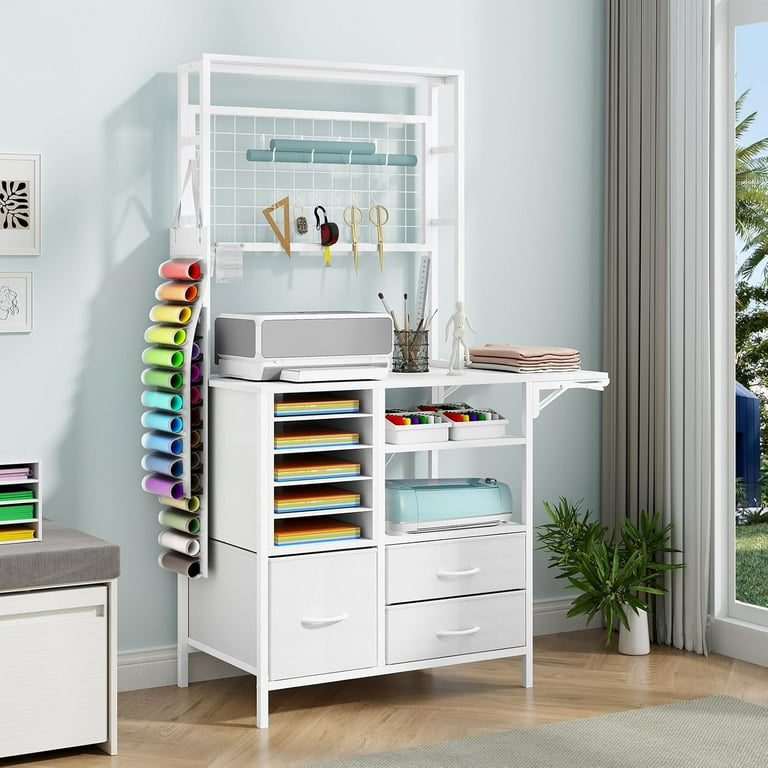 Craft Organizers and Storage Cabinet Compatible with Cricut