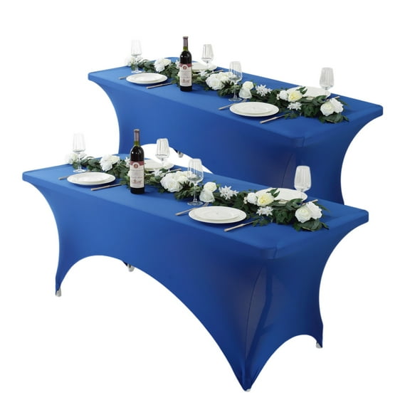 <new_title>Craft And Party Fitted Stretch 6ft Royal Blue Spandex Tablecloths</new_title>