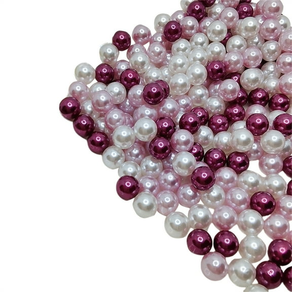Craft Pearls, Fall Decor - Dienrx 150Pcs Craft Pearls White/ Loose Pearls Beads 3 8Mm Non Pearls Round Pearls Vase Fillers & Crafting, 1 Pack Of Mixed 3-8Mm Purple Imitation Pearl Decoration
