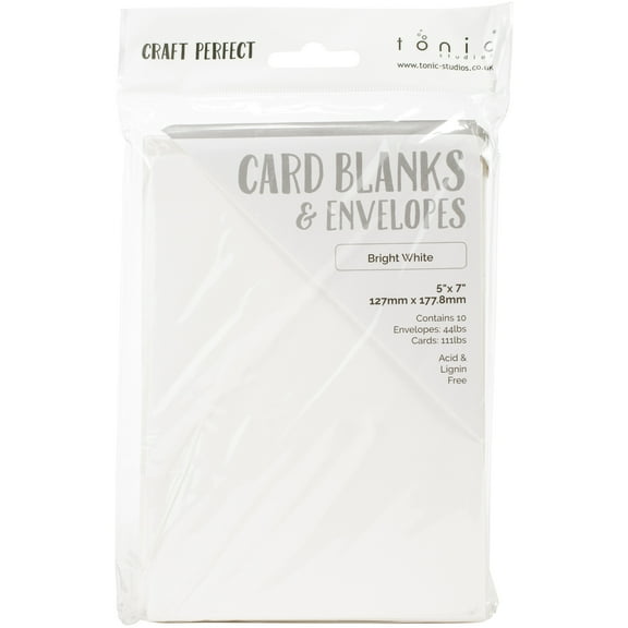 Craft Perfect Card Blanks 5"X7" 10/Pkg-Bright White