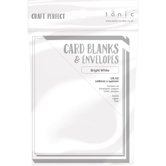Craft Perfect Card Blanks US A2 10/Pkg-Bright White