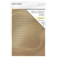 thumbnail image 1 of Craft Perfect Foiled Kraft Card A4 5/Pkg-Golden Zig Zag, 1 of 2