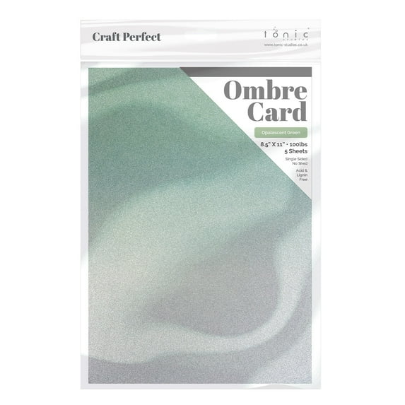 Craft Perfect Ombre Glitter Cardstock 8.5"X11"-Opalescent Green