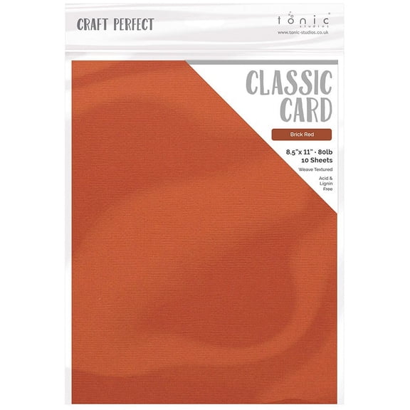 Craft Perfect Weave Textured Classic Card 8.5"X11" 10/Pkg-Brick Red