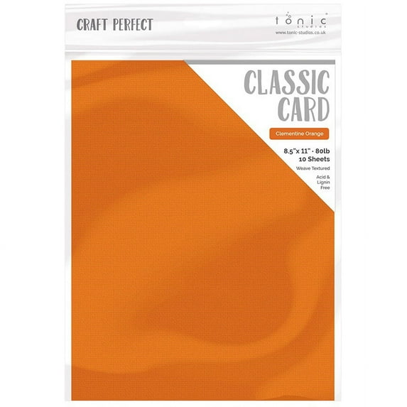 Craft Perfect Weave Textured Classic Card 8.5"X11" 10/Pkg-Clementine Orange