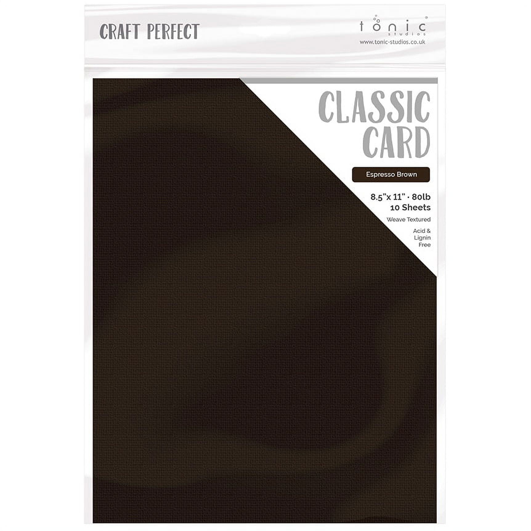 Craft Perfect Weave Textured Classic Card 8.5 inchx11 inch 10/Pkg-Espresso Brown