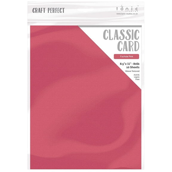 Craft Perfect Weave Textured Classic Card 8.5"X11" 10/Pkg-Fuchsia Pink