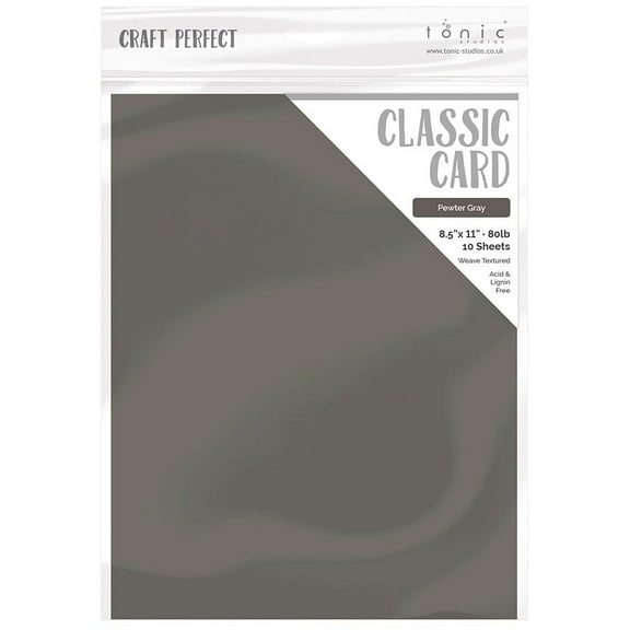 Craft Perfect Weave Textured Classic Card 8.5"X11" 10/Pkg-Pewter Gray
