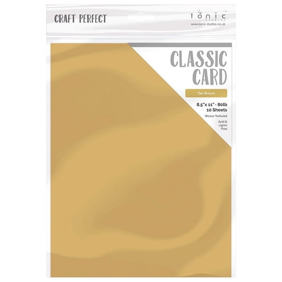 Craft Perfect Weave Textured Classic Card 8.5"X11" 10/Pkg-Tan Brown