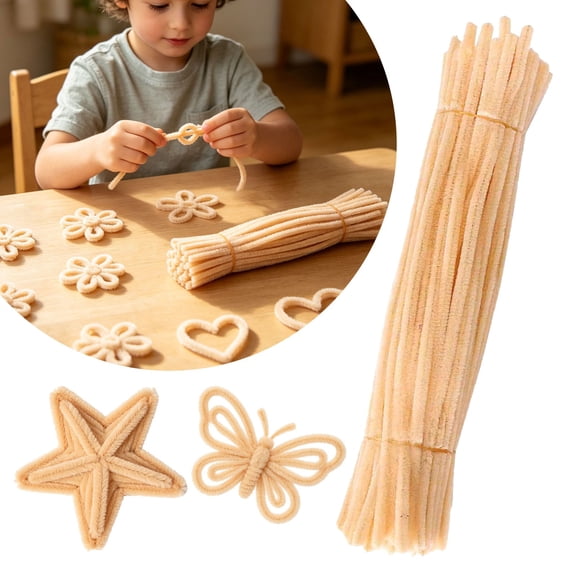 Craft Pipe 100 PCS for Crafts, DIY Arts Crafts Decorations, Solid Color Craft Sticks Set for Flower Making, Crafting Supplies for Home Decor and Festival Projects, Bendable Pipe for Art Projects