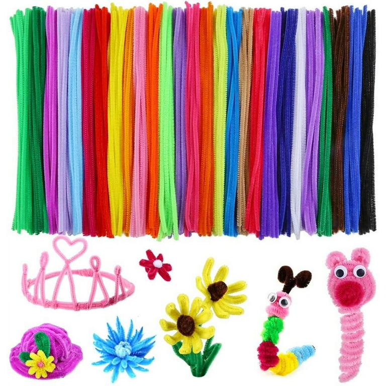 Craft Pipe Cleaners 100 PCS Purple Chenille Stem 6MM x 12 Inch Twistable  Stems Children's Bendable Sculpting Sticks for Crafts and Arts (Purple) 