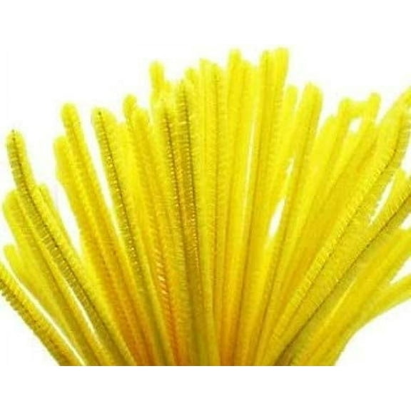 Craft Pipe Cleaners 100 PCS Yellow Chenille Stem Twistable Stems Childrens Bendable Sculpting Sticks for Crafts and Arts Creative School Projects (6MM x 12 Inch) (Yellow)