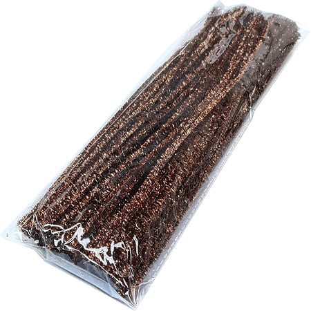 Craft Pipe Cleaners - Brown Sparkle - Pack of 100