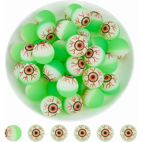 Craft Plastic Toys Bouncy Ball Luminous Glow in the Dark Green 28~29mm diy