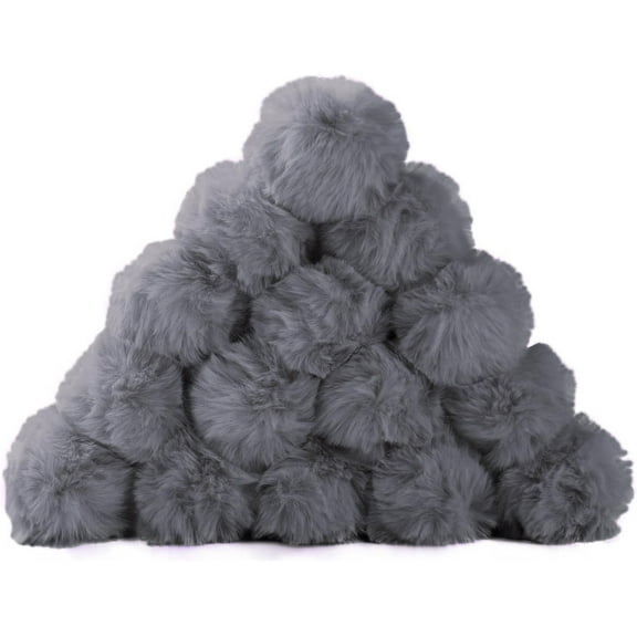 Craft Pom Pom Balls, Large Costume Accessory for Arts and DIY Creative Crafts Decorations, Grey, 3 Inches, 20 Pieces