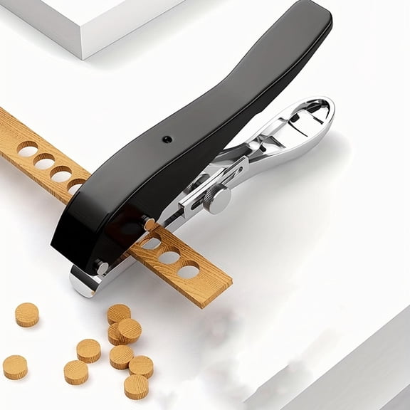 Craft Punch, Perforator ToolforPaper, Leather Punch, Single Hole Puncher, Handheld Heavy Duty, Paper Hole Puncher, 0.24 In, Black Handle, Chrome Base, 1 Pc, Multi Material