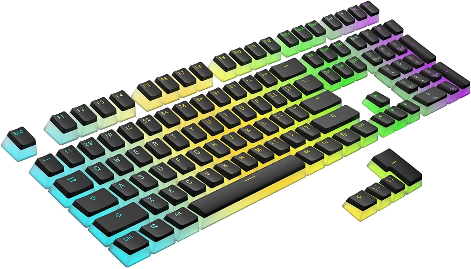 Craft- Ranked Pudding Pbt Keycaps | 112 Double Shot Translucent Ansi Us & Iso Layout |