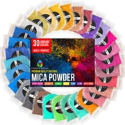 Craft Resin 30 Color Mica Powder for Epoxy Resin and UV Resin Crafting - Pigment Powder, Candle Dye and for Jewelry Making Soap Making, Pearlescent Pigments, Casting Resin Acrylic Casting