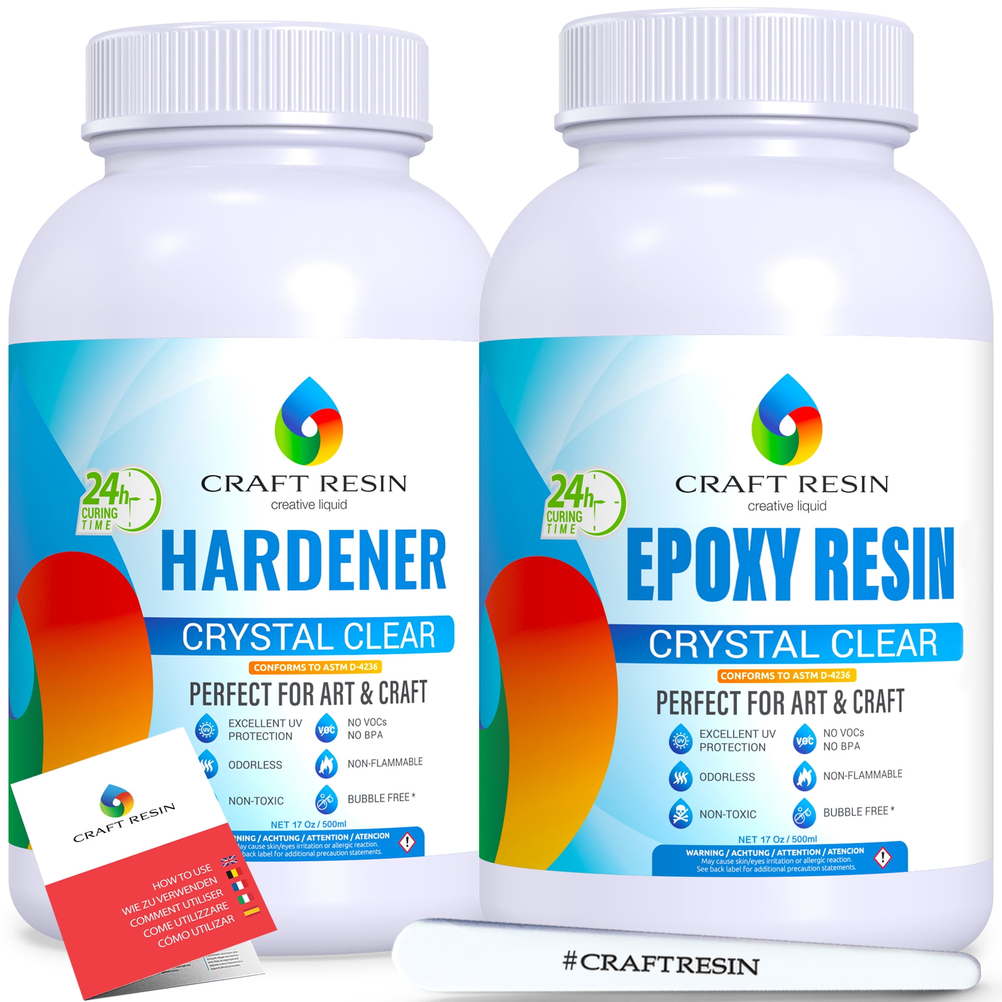 Epoxy Resin 8 oz Kit | 1:1 Crystal Clear Resin and Hardener for Super Gloss  Coating | for Bars, Tabletop, Art, Jewelry, Casting Molds | Safe for Use