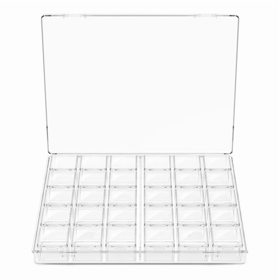 Craft Room 30-Grid Partition Storage Box with Lids for Beads, Glitter, Slime, Paints, and Seeds