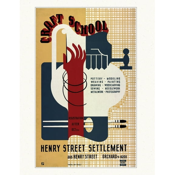 Craft School: Scrapbook - Dot Grid Paper - Art Cover Design - WPA Federal Art Project Art and Craft Classes - New York 1936 (Paperback)