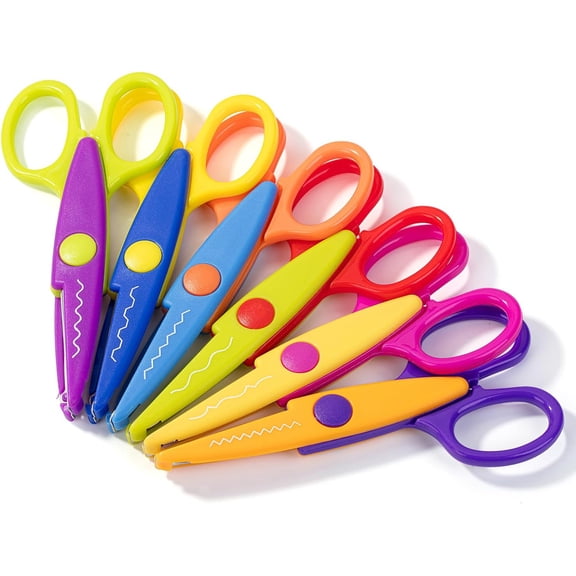 - Craft Scissors Decorative Ed, 6 Pack, Retro Colors, Zig Zag for Crafting