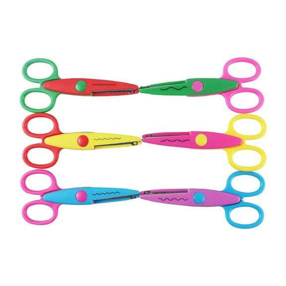 Craft Scissors Set Decorative Edge, Happon Plastic Scrapbook Scissors with 6 Pattern, Random Style
